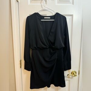 Abercrombie & Fitch Black Draped Mini Dress